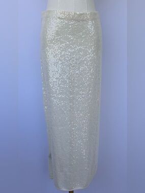 MNG (Mango) Women’s Straight Cut Long Sequin Skirt Size Medium